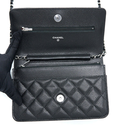 Chanel Classic Wallet On Chain Caviar Black SHW(Microchip)
