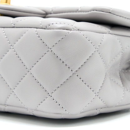 Chanel 22B Pearl Crush Mini Rectangular Flap Bag Lambskin Light Grey GHW(Microchip)