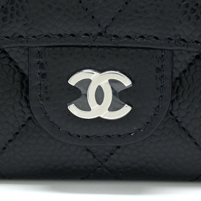 Chanel Classic Flap Card Holder Caviar Black SHW
