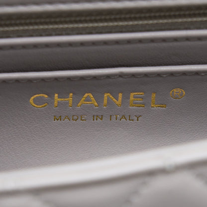 Chanel 22B Pearl Crush Mini Rectangular Flap Bag Lambskin Light Grey GHW(Microchip)