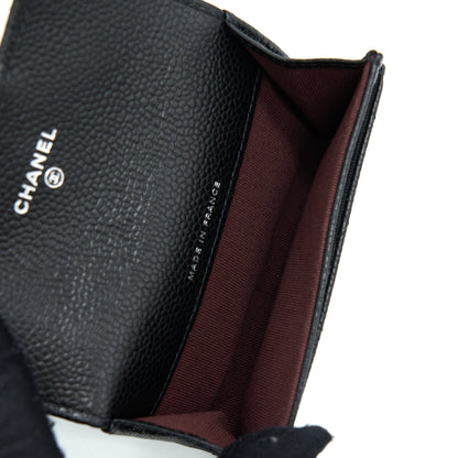 Chanel Classic Flap Card Holder Caviar Black SHW