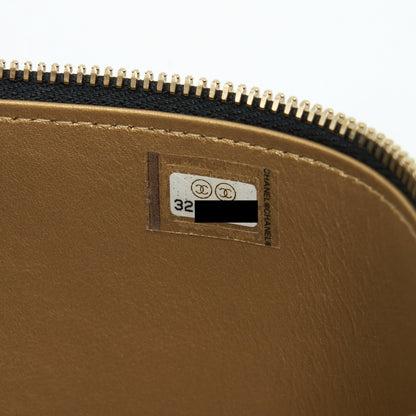 Chanel 22S Pearl Crush Long Vanity With Chain Lambskin Black GHW