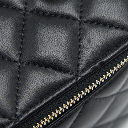 Chanel 22S Pearl Crush Long Vanity With Chain Lambskin Black GHW