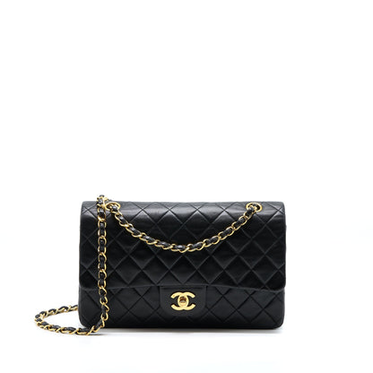 Chanel Vintage Medium Flap Bag Lambskin Black GHW