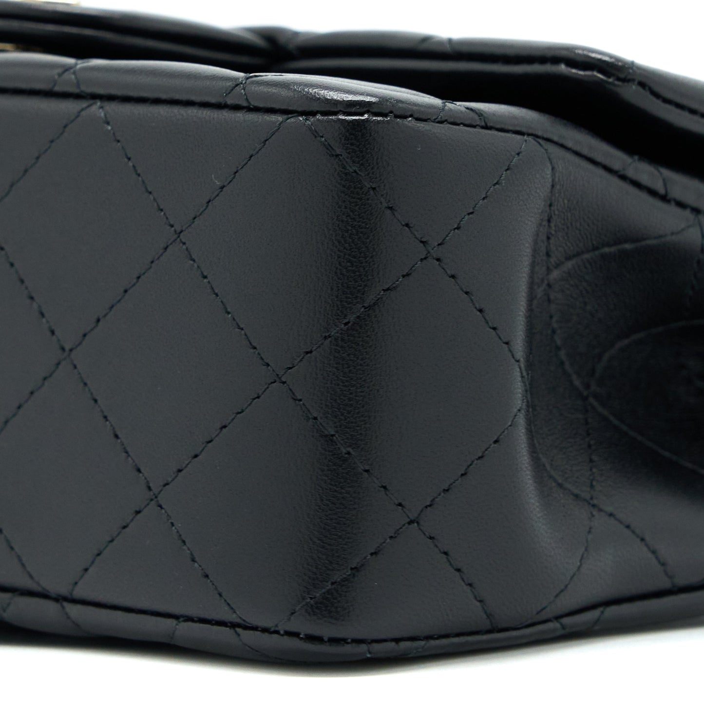 Chanel Top Handle Mini Rectangular Flap Bag Lambskin Black LGHW (Microchip)