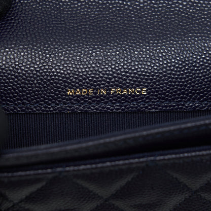 Chanel Classic Flap Card holder Caviar Navy LGHW