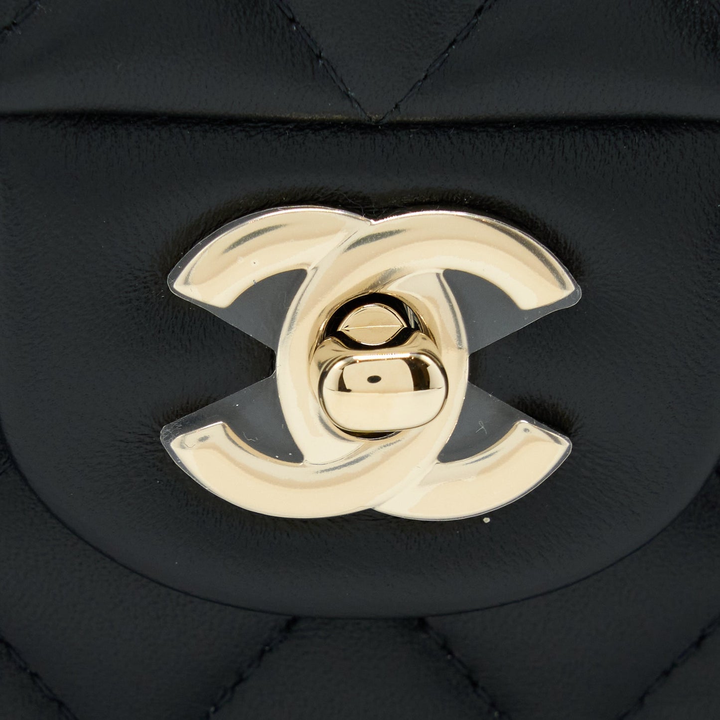 Chanel Top Handle Mini Rectangular Flap Bag Lambskin Black LGHW (Microchip)