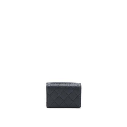 Chanel Small Compact Wallet Caviar Black LGHW
