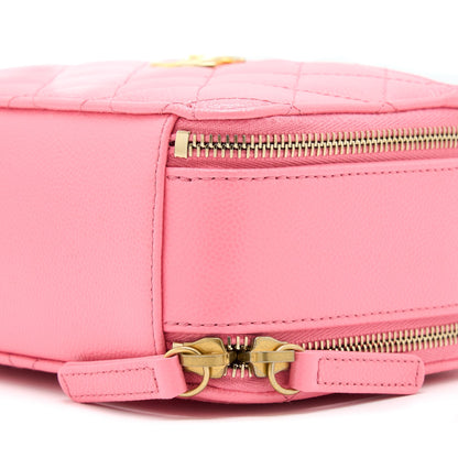 Chanel 22S Letter Top Handle Small Vanity Case Caviar Pink Brushed GHW(Microchip)
