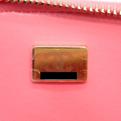 Chanel 22S Letter Top Handle Small Vanity Case Caviar Pink Brushed GHW(Microchip)