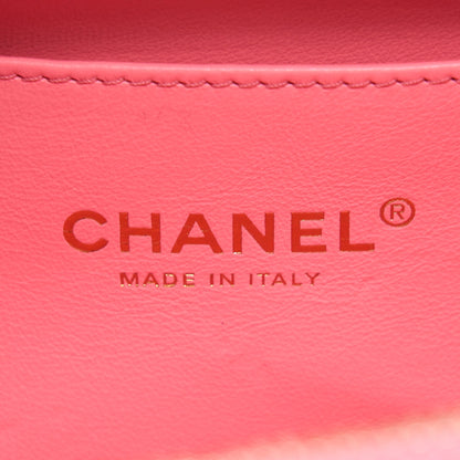 Chanel 22S Letter Top Handle Small Vanity Case Caviar Pink Brushed GHW(Microchip)