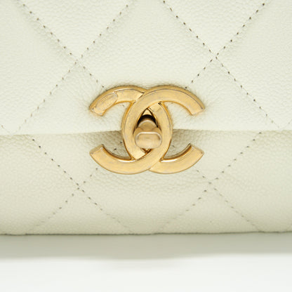 Chanel 22S Melody Medium Flap Bag Caviar White GHW (Microchip)