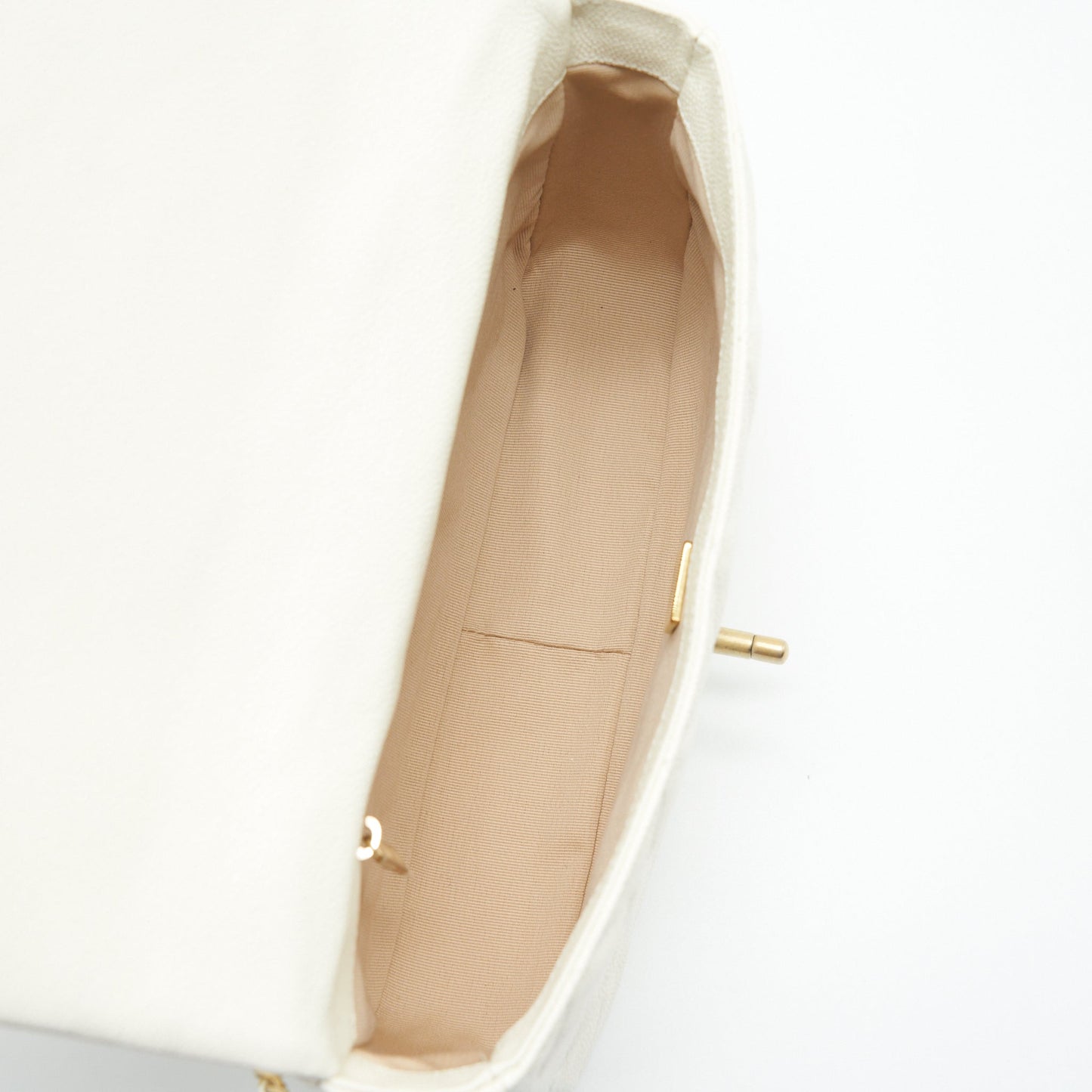 Chanel 22S Melody Medium Flap Bag Caviar White GHW (Microchip)