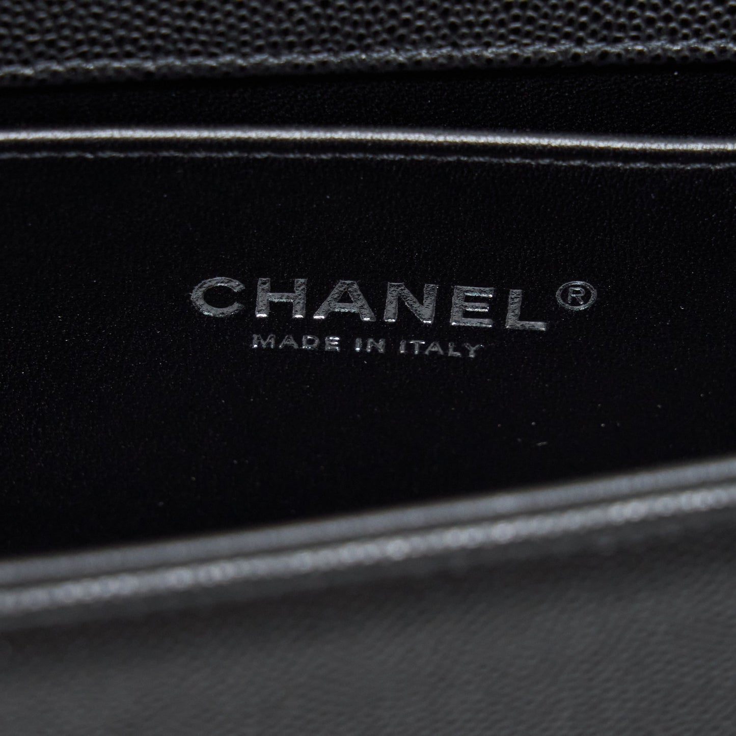 Chanel Small Boy Bag Caviar Black Ruthenium Sliver Hardware (Microchip)