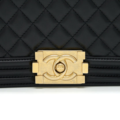 Chanel small boy Bag Calfskin Black with GHW serial27