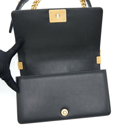 Chanel Medium Boy Bag Caviar Black Brushed GHW