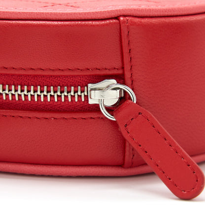Chanel Round Crossbody Clutch Lambskin Red/Pink SHW