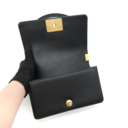 Chanel small boy Bag Calfskin Black with GHW serial27