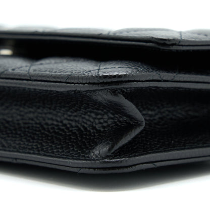 Chanel Classic Wallet On Chain Caviar Black SHW (Microchip)