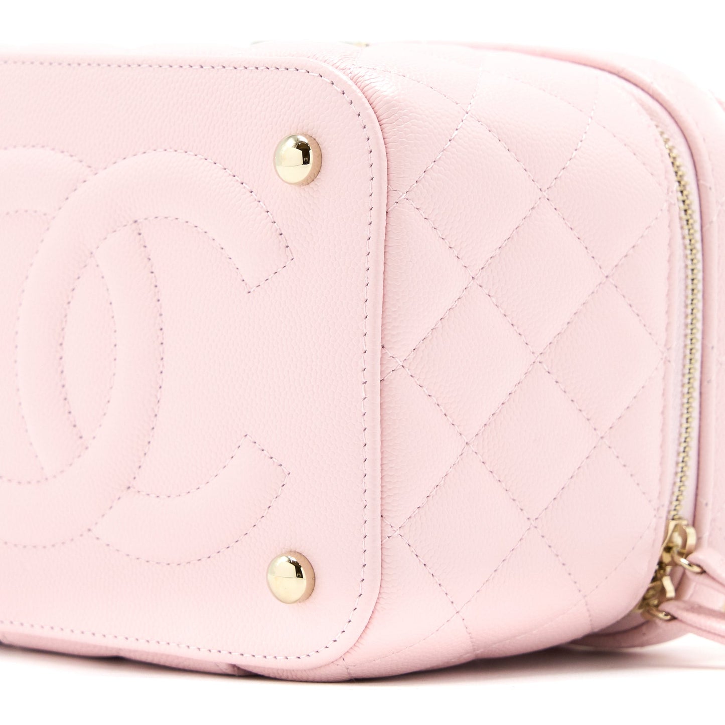 Chanel 22S Top Handle Vanity Bag Caviar Light Pink LGHW (Microchip)