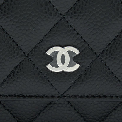 Chanel Classic Wallet On Chain Caviar Black SHW (Microchip)
