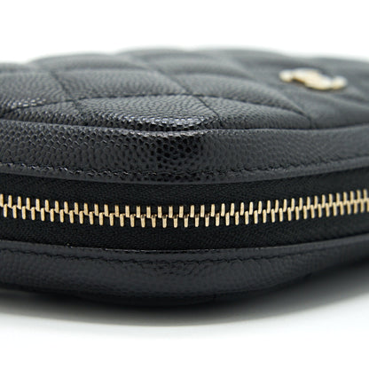 Chanel Small Zipper Vanity Pouch Caviar Black LGHW
