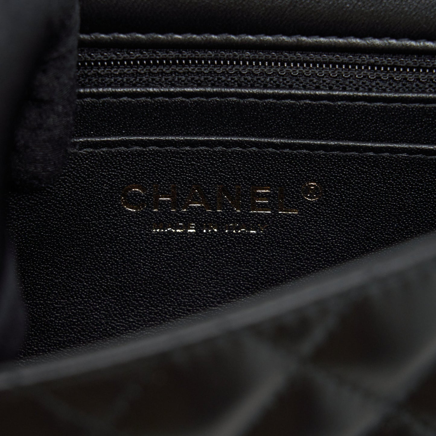 Chanel Mini Square Flap Bag Lambskin Black LGHW (Microchip)