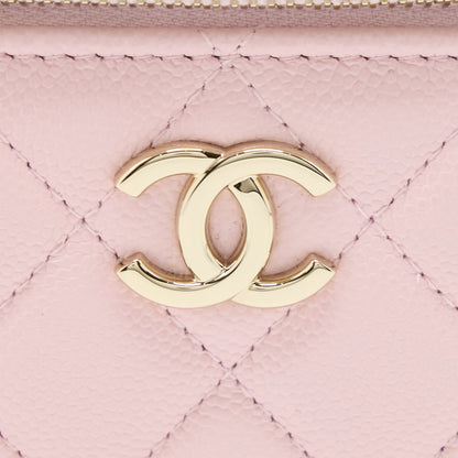 Chanel 22S Top Handle Vanity Bag Caviar Light Pink LGHW (Microchip)