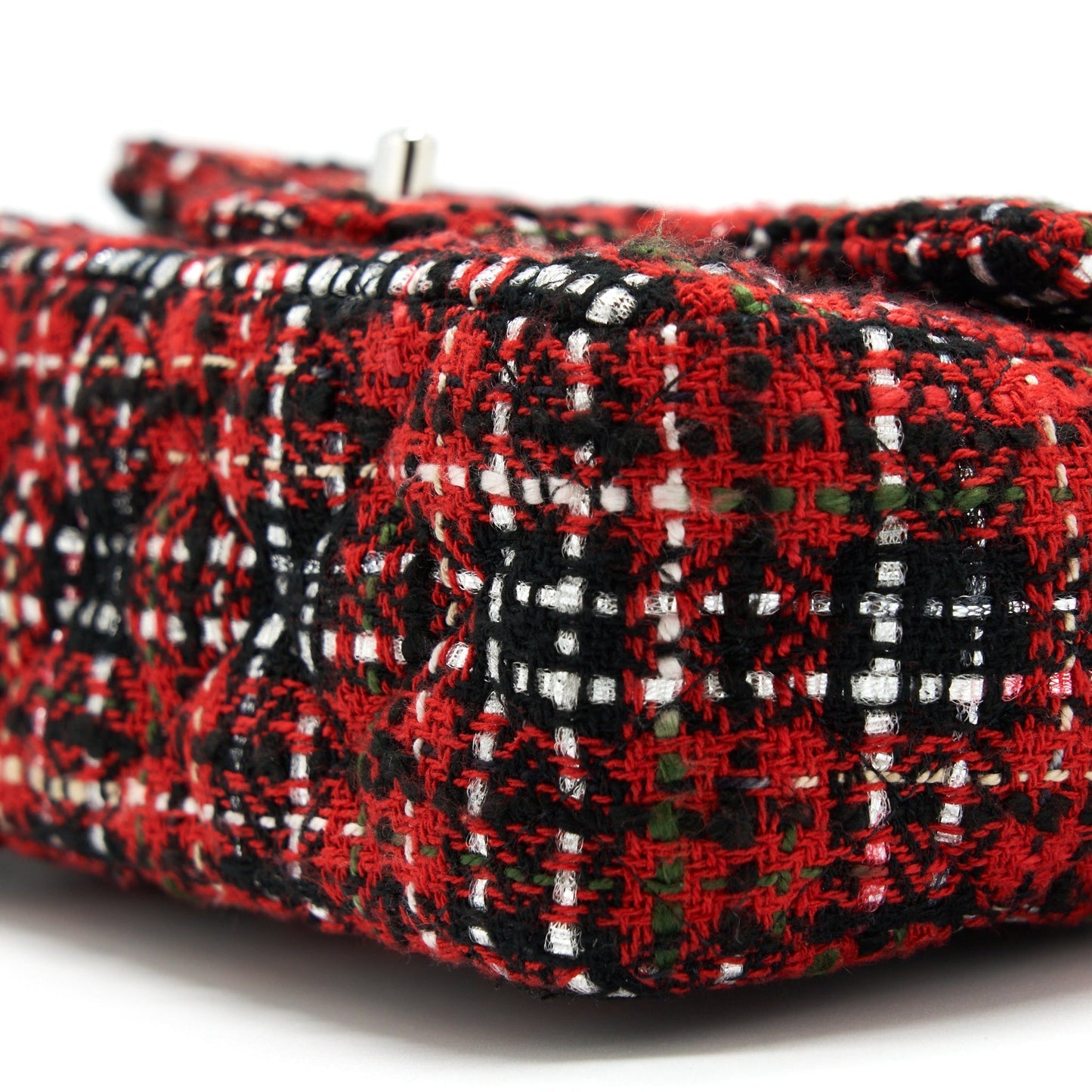 Chanel Mini Rectangular Flap Bag Tweed Red/ Black SHW