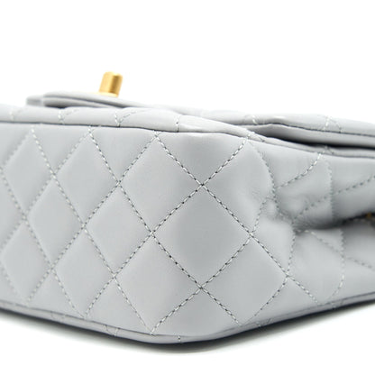 Chanel 21B Pearl Crush mini square Flap Bag grey GHW
