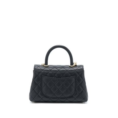 Chanel Small Coco Handle Flap Bag Caviar Black LGHW (Microchip)
