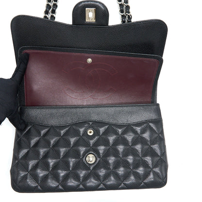 Chanel Classic Jumbo Double Flap Bag Caviar Black SHW