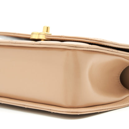 Chanel 21A Small Gold Crush Flap Bag Calfskin Beige GHW (Microchip)