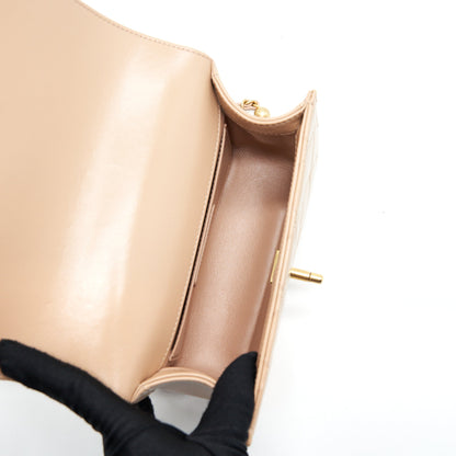 Chanel 21A Small Gold Crush Flap Bag Calfskin Beige GHW (Microchip)