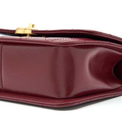 Chanel 21A Medium Gold Crush Flap Bag Calfskin NC635 Burgundy GHW (Microchip)