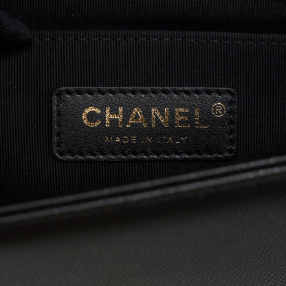 Chanel Small Boy Bag Caviar Black GHW (Microchip)