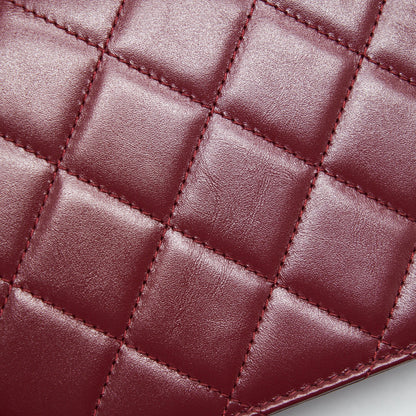 Chanel 21A Medium Gold Crush Flap Bag Calfskin NC635 Burgundy GHW (Microchip)