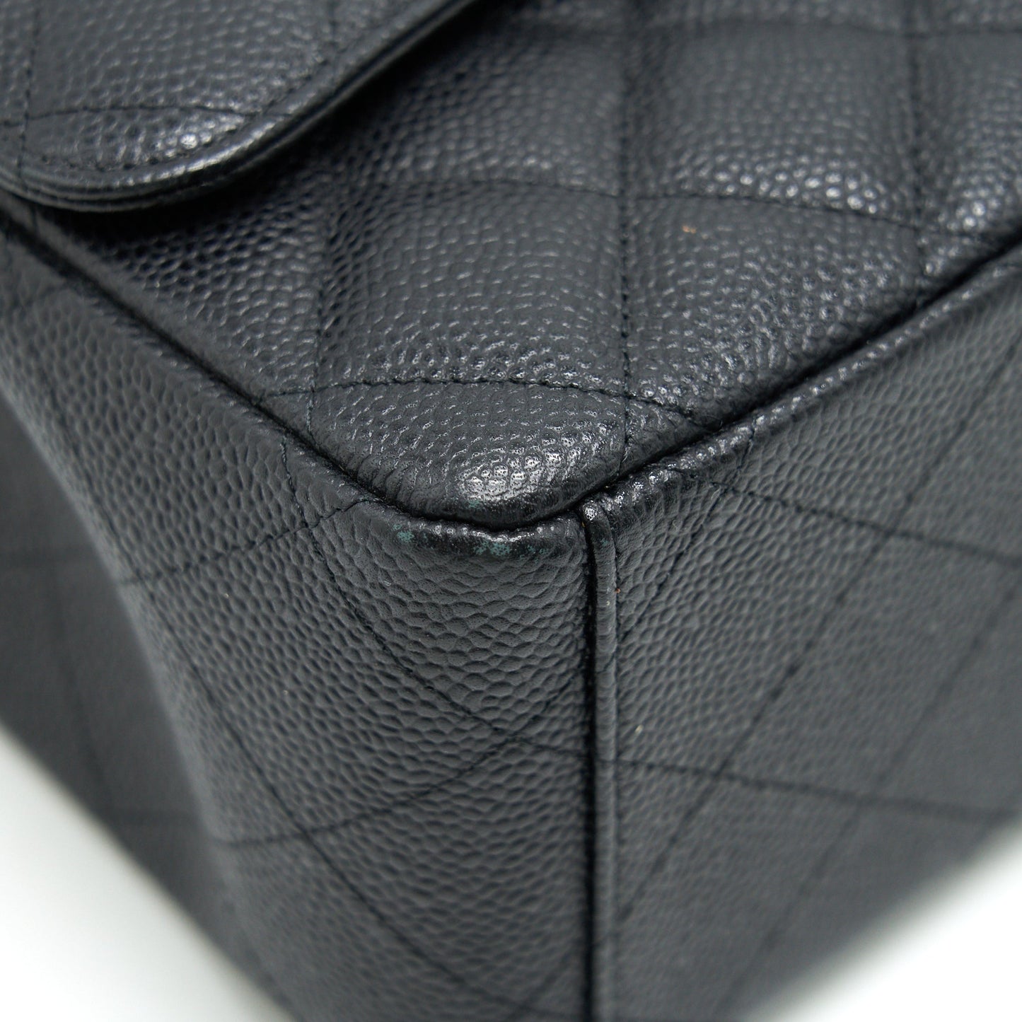 CHANEL CAVIER CLASSIC MAXI DOUBLE FLAP BAG BLACK SHW