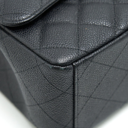 CHANEL CAVIER CLASSIC MAXI DOUBLE FLAP BAG BLACK SHW
