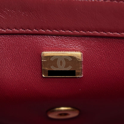 Chanel 21A Medium Gold Crush Flap Bag Calfskin NC635 Burgundy GHW (Microchip)