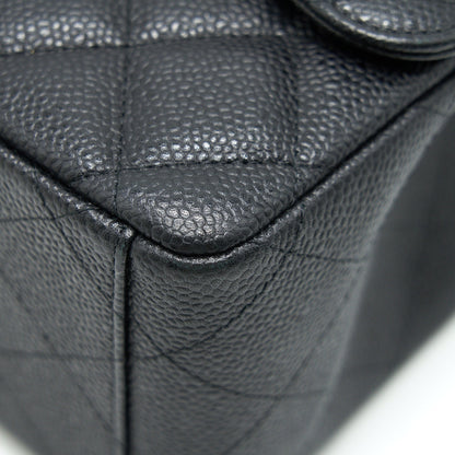 CHANEL CAVIER CLASSIC MAXI DOUBLE FLAP BAG BLACK SHW