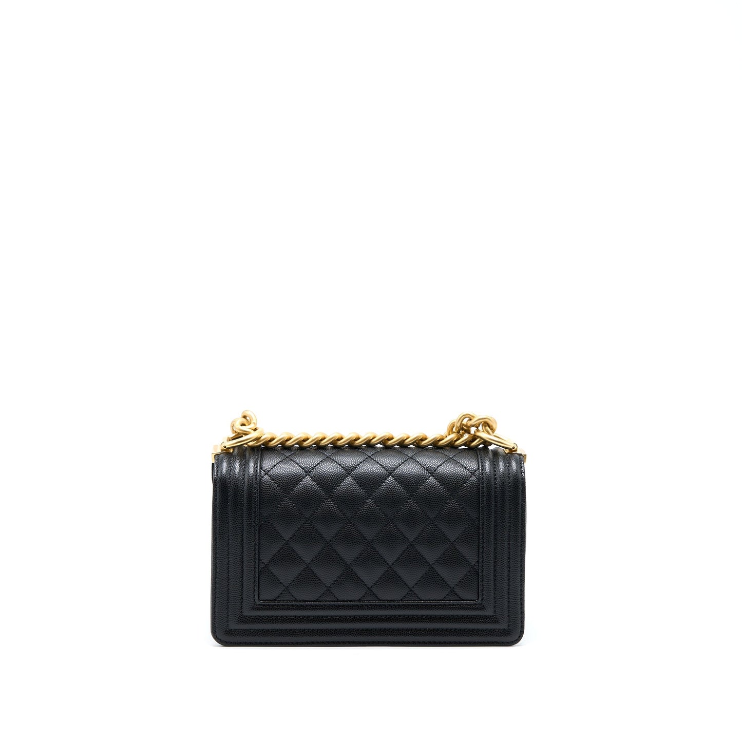 Chanel Small Boy Bag Caviar Black With Brushed GHW(Microchip)