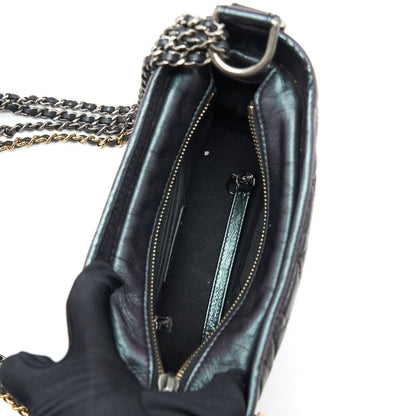 Chanel Small Gabrielle Hobo Bag Lambskin Iridescent Purple Multicolour Hardware