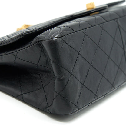 CHANEL 2.55 226 Reissue Flap Bag Aged Calfskin in Black GHW