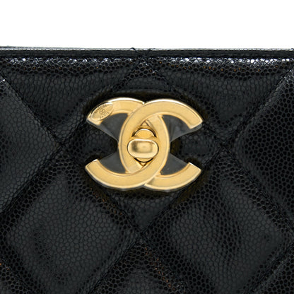 Chanel 22A Twist Your Buttons Hobo Shoulder Bag Caviar Black GHW (Microchip)