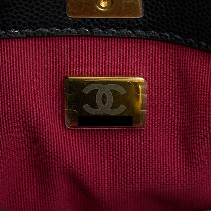 Chanel 22A Twist Your Buttons Hobo Shoulder Bag Caviar Black GHW (Microchip)
