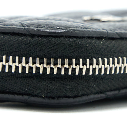 Chanel Small Zip Card Holder Caviar Black SHW