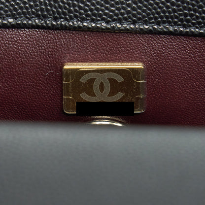Chanel 22P Small Coco Handle Caviar Black LGHW (Microchip)