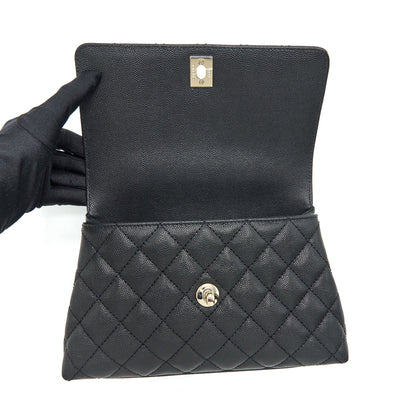Chanel 22P Small Coco Handle Caviar Black LGHW (Microchip)