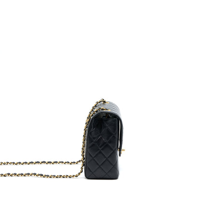 Chanel 22K Retro Classic New Square Flap Bag Goatskin Black with GHW (Microchip)